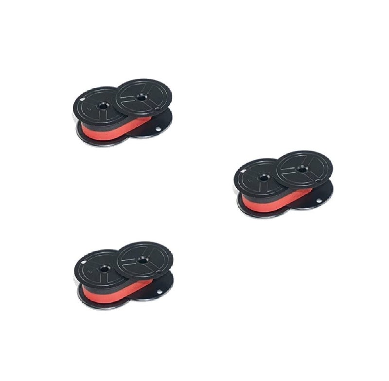 حزمة CircuitOffice من ثلاثة، متوافقة مع Nukote BR80C، BRM233، Porelon 11210 (POR11210)، Porelon 11216 (POR11216) شريط طابعة مزدوج أسود وأحمر لآلات حاسبة Sharp El 1630، El 1197، El 1197 PIII